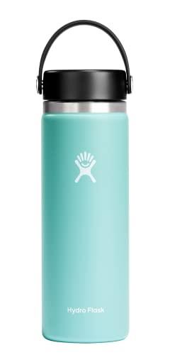 Hydro Flask 20 oz Wide Mouth with Flex Cap Stainless Steel Reusable Water Bottle Dew - Vacuum Insulated, Dishwasher Safe, BPA-Free, Non-Toxic, (W20BTS441)