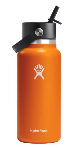 Hydro Flask 32 oz Wide Mouth with Flex Straw Cap Stainless Steel Reusable Water Bottle Mesa - Vacuum Insulated, Dishwasher Safe, BPA-Free, Non-Toxic
