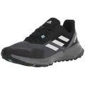 adidas Women's Terrex Soulstride Trail Running Shoes, Black/Crystal White/Mint Ton, 9.5 US