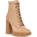 Steve Madden Womens Hani Ankle Booties Combat & Lace-up Boots, Tan, 10