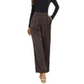 KICZOY Women's Solid Satin Dress Pants High Waist Wide Leg Work Casual Silk Trousers Elastic Back, Black, 10