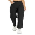 Urban CoCo Women's High Waist Wide Leg Hiking Cargo Pants Baggy Y2K Streetwear with Pockets, Black, Medium
