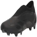 adidas Unisex Predator Accuracy.3 Firm Ground Soccer Shoe, Black/Black/White (Laceless), 5 US Men