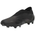 adidas Unisex Predator Accuracy.3 Firm Ground Soccer Shoe, Black/Black/White (Laceless), 5 US Men