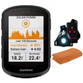Garmin 010-02694-20 Edge 540 Solar, Compact GPS Cycling Computer, Device Only Bundle with Workout Cooling Sport Towel and Deco Essentials Wearable Commuter Front and Rear Safety Light