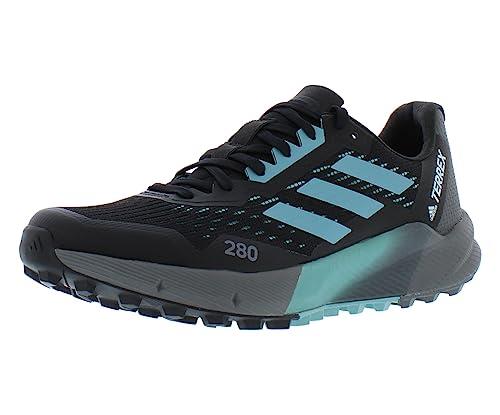 adidas Women's Terrex Agravic Flow 2.0 Trail Running Shoe, Black/Mint Ton/White, 7 US