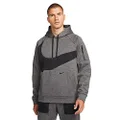 Nike Therma Men's Basketball Pullover Swoosh Hoodie (DQ5401-071) Silvery/Black Size: Medium