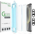 amFilm 2+2 Pack Auto-Alignment OneTouch for Samsung Galaxy S24 5G 6.2" Screen Protector, with Camera Lens Protector,Tempered Glass,30 Seconds Installation, Case Friendly Bubble Free, Fingerprint