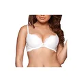 Gossard Women's Superboost Lace Padded Plunge Underwire Bra - Push Up Effect- Removeable padding, White (White), 40FF, 1 Piece