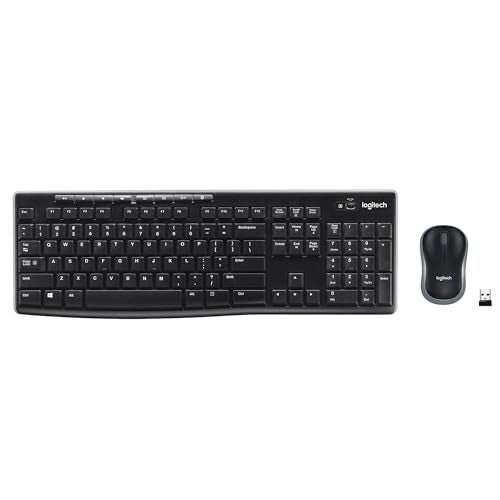 Logitech MK270 Wireless Keyboard and Mouse Combo - Keyboard and Mouse Included, 2.4GHz Dropout-Free Connection, Long Battery Life (Frustration-Free Packaging)
