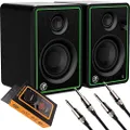 Mackie CR Series Studio Monitor (CR3-XBT) with Pair of EMB Cables and Gravity Magnet Phone Holder Bundle