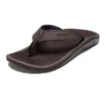 OluKai Ohana Men's Beach Sandals, Quick-Dry Flip-Flop Slides, Water Resistant & Lightweight, Compression Molded Footbed & Ultra-Soft Comfort Fit, Dk Wood/Dk Wood, 13 US