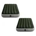 Intex Dura-Beam Standard Series Downy Portable Inflatable Airbed with Built-In Foot Pump, Twin Size (2 Pack)