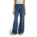 G-Star RAW Women's Deck Ultra High Wide Leg Jeans, Blue, Beige/Khaki (Ecru C525-159), 28W x 34L