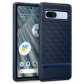 CASEOLOGY Parallax for Google Pixel 7a Case, 3D Hexa Cube Design and [Military Grade Drop Protection], Side Grip Patterns, Pixel 7a Case - Midnight Blue