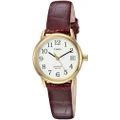 Timex Women's TW2R63400 Easy Reader 25mm Burgundy Croco Pattern Leather Strap Watch, Brown/Gold/White