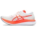 ASICS Men's Magic Speed 3 Running Shoe, White/Sunrise Red, 10.5