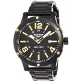 Angel Clover Men's Watch Exventure GMT with GMT Function, 200m Water Resistant, black, (1), watch