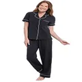 PajamaGram Pajama Set for Women - Black Pajamas for Women, Black, XS, 2-4