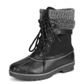 DREAM PAIRS Women's Mid Calf WaterProof Winter Snow Boots, Black, 11