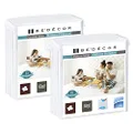 Bedecor 2 Packs Twin Size Waterproof Mattress Protector - Breathable Noiseless - Premium Fitted Cotton Terry Cover