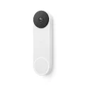 Google Nest Doorbell (Battery) CCTV Door Bell viewer motion detection detector speaker alarm security (Snow)