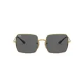 Ray-Ban RB1971 Classic Metal Square Sunglasses, Gold/Dark Grey, 54 mm