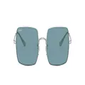 Ray-Ban RB1971 Classic Metal Square Sunglasses, Silver/Azure Mirror Blue, 54 mm