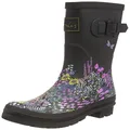 Joules Women's Welly Rain Boot, Black Ditsy, 11