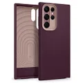Caseology Nano Pop Silicone Case Compatible with Samsung Galaxy S22 Ultra Case 5G (2022) - Burgundy Bean