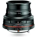 HD PENTAX-DA 21430 70mm F2.4 Limited Black Medium Telephoto Monofocal Lens (For APS-C Sizes), High Definition Limited Lens/Aluminum Shaved Body, High Definition Picture, High Performance HD Coating,