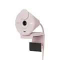 Logitech Brio 300 Full HD Webcam with Privacy Shutter, Noise Reduction Microphone, USB-C, certified for Zoom, Microsoft Teams, Google Meet, Auto Light Correction - Rose