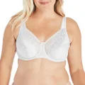 Playtex Secrets Love My Curves Signature Floral Underwire Full Coverage Bra #4422, White, 40D