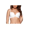 Gossard Women's Superboost Lace Padded Plunge Underwire Bra - Push Up Effect- Removeable padding, White (White), 42E, 1 Piece