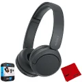 Sony WH-CH520 Wireless Headphones with Microphone, Black Bundle with Deco Photo Microfiber Cleaning Cloth and 1 YR CPS Enhanced Protection Pack
