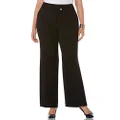 Rafaella Women's Plus-Size Curvy-Fit Gabardine Bootcut Trouser,Short Inseam Black, 16