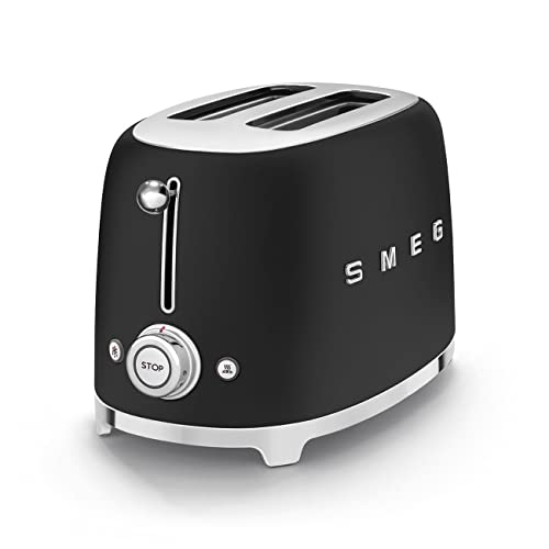 Smeg TSF01BLMUK 2-Slice Toaster, Matte Black