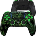 HexGaming RIVAL PRO 4 Mappable Back Buttons & Exchangeable Joysticks & Flash Shot Compatible with ps5 Custom Controller FPS Gampad - Green Leaves