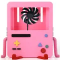 GRAPMKTG Charging Stand with Cooling Fan for Nintendo Switch Accessories Portable Dock Compatible for Nintendo Switch OLED Cute Case BMO Decor Gift Men Women Kids Pink