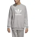 adidas Originals Men's Trefoil Warm-Up Crew Sweatshirt, medium grey heather, Small