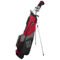 Wilson Men's Pro Staff SGI Half Set Golf Club Set for Men, Left-Handed, Suitable for Beginners and Advanced, Graphite, Red, MLH
