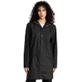 RAINS Long Jacket - Waterproof Jacket for Men and Women - Windproof Lightweight Coat, Black, Medium