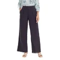 PACIBE Women's Linen Casual Loose Elastic Wide Leg Pants Trousers with Pockets, New Denim Blue, XX-Large
