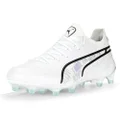 PUMA Womens King Ultimate Brilliance Firm Ground/Ag Soccer Cleats Cleated, Firm Ground, Turf - White - Size 7.5 M