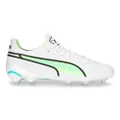 PUMA Womens King Ultimate Firm Ground/Ag Soccer Cleats Cleated, Firm Ground, Turf - White - Size 10 M