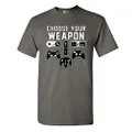 City Shirts Mens Choose Your Weapon Console Gamer Funny DT Adult T-Shirt Tee (Large, Charcoal)