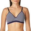Hanes Ultimate Women's Comfy Support ComfortFlex Fit Wirefree Bra DHHU11, Anchor Navy Mini Stripe, Small