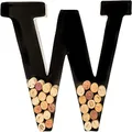 will's Wine Cork Holder - Metal Monogram Letter (W), Black, Large | Wine Lover Gifts, Housewarming, Engagement & Bridal Shower Gifts | Personalized Wall Art | Home Décor