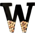 will's Wine Cork Holder - Metal Monogram Letter (W), Black, Large | Wine Lover Gifts, Housewarming, Engagement & Bridal Shower Gifts | Personalized Wall Art | Home Décor