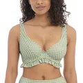 Freya Check in - Underwire High Apex Bikini Top, Khaki, 38D